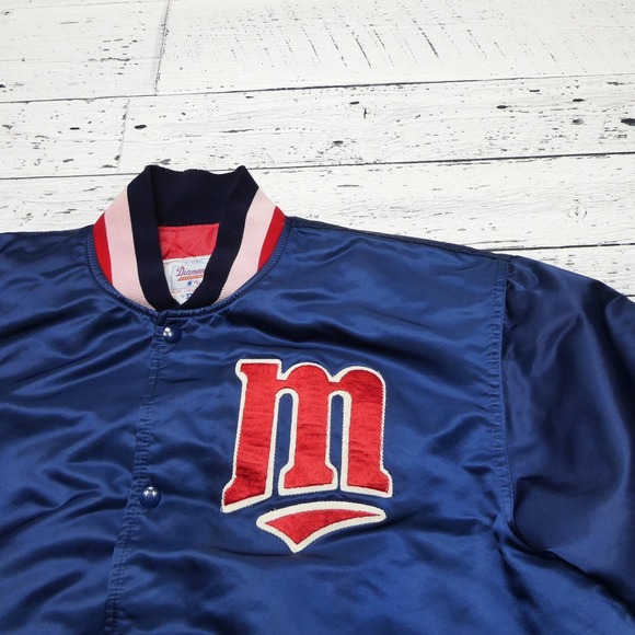 Vintage Minnesota Twins Jacket Mens XL Blue MLB Baseball Starter Satin Made‎ USA - Picture 2 of 11